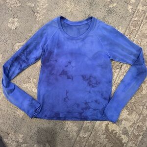Lululemon Women's Blue Tie-Dye Swiftly Tech Long Sleeve Top, Sz 6